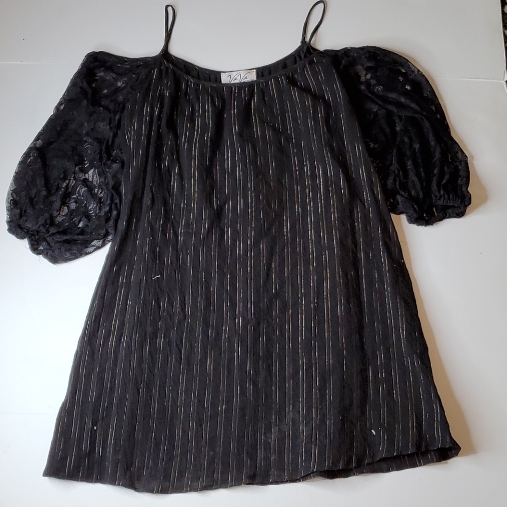 VaVa by Joy Hon Dress Medium Lurex stripes lace